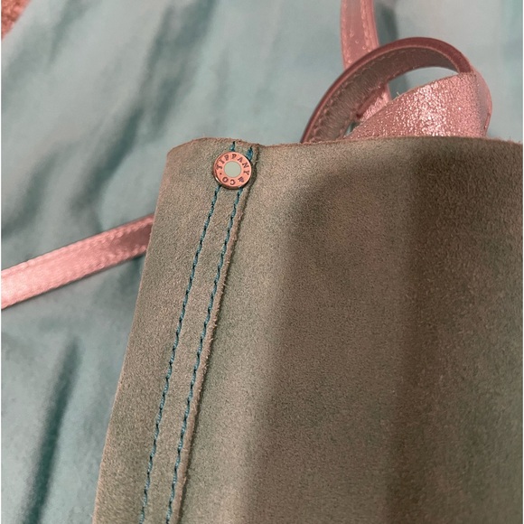 Tiffany & Co Suede Reversible Tote in Tiffany Blue and Silver includes pouch - Picture 13 of 14